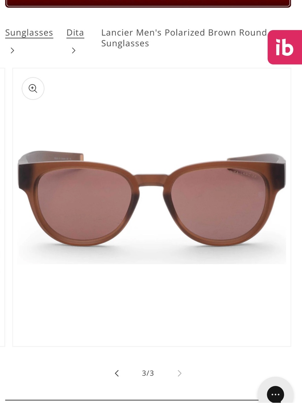 Polarized DITA Brown Matte Round Sunglasses with Rose-Brown Lenses